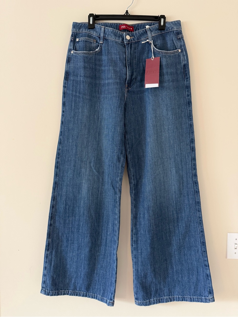 Zara Blue Wide-Leg Jeans with Tag